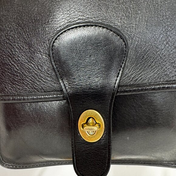 VINTAGE COACH Station Shoulder Crossbody Iconic black leather Classic Coach - Picture 3 of 14